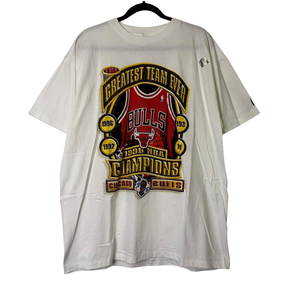 Vintage Starter Chicago Bulls T-Shirt 1996 NBA Champions Greatest Mens Large